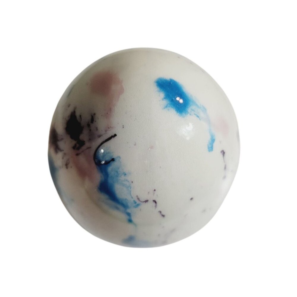 Vintage Ceramic Egg Hand Painted Speckles Multicolored White Blues Pink Purple - Picture 5 of 8